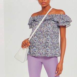 NWT Michael Kors Floral Print Ruffled Top